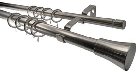 Κουρτινόξυλο Διπλό Επεκτεινόμενο 160-300cm Με Άκρα Grace Chrome 998701