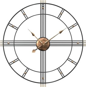 vidaXL Ρολόι Τοίχου Μαύρο Ø60 εκ. Σιδερένιο
