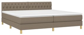 ΚΡΕΒΑΤΙ BOXSPRING ΜΕ ΣΤΡΩΜΑ &amp; LED TAUPE 200X200 ΕΚ. ΥΦΑΣΜΑΤΙΝΟ 3133985