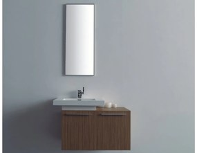 Σετ Έπιπλο Μπάνιου ECO-80BL 80 εκ.-Νιπτήρα τύπου Corian-Καθρέπτη 40*100 εκ. Χρώμα Teak FT21.080.001T