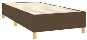 Κρεβάτι Boxspring με Στρώμα &amp; LED Σκ.Καφέ 100x200 εκ Υφασμάτινο - Καφέ