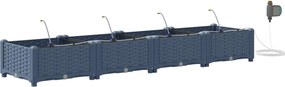 vidaXL Γλάστρα Κήπου 4 τμχ. Γκρι 160 x 40 x 22 cm PP