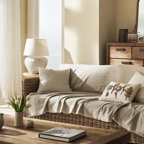 Ριχτάρι Rukia 269 Natural Beige-Off White Gofis Home Τριθέσιο 170x310cm Cotton-Polyester