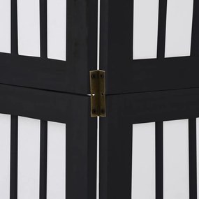 vidaXL Διαχωριστικό Χώρου με 3 Πάνελ Μαύρο από Μασίφ Ξύλο Παυλώνιας