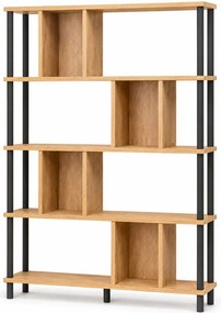 Βιβλιοθήκη Δρυς / Μαύρο LOCLIDI 90x20x137