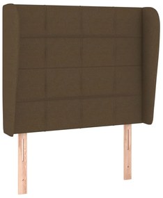 vidaXL Κρεβάτι Boxspring με Στρώμα Σκούρο Καφέ 90x190 εκ. Υφασμάτινο