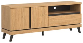 Τραπέζι Tv Orlando AH100, Μαύρο, Δρυς, 160x63x39cm, 43 kg | Epipla1.gr