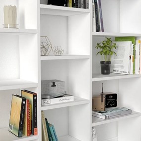 Βιβλιοθήκη Ample Megapap χρώμα λευκό 125x22x135,7εκ.