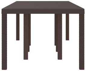 vidaXL Καφέ Τραπέζι Κήπου 250x100x73 εκ. Πολυ Ράττανα