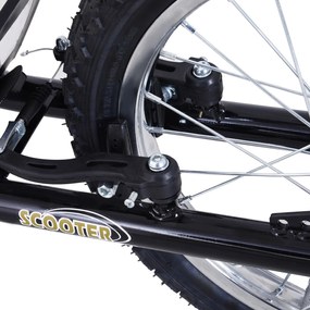 HOMCOM Παιδικό πατίνι με αεροτάπα, πατίνι πόλης, 16 ιντσών, από 5 ετών, ρυθμιζόμενο ύψος, μαύρο, 143 x 58 x 92-100 cm