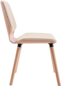 vidaXL Πολυθρόνες Τραπεζαρίας 2 τεμ. Κρεμ από Συνθετικό Δέρμα