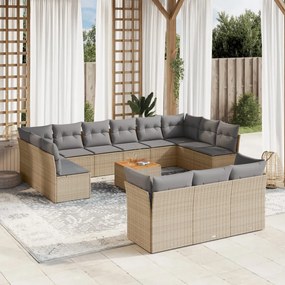vidaXL Patio Sofa Set 13-θέσια Μίξη μπεζ και ανοιχτό γκρι