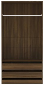 vidaXL Ντουλάπα Καφέ Δρυς 100x50x200 εκ. από Επεξεργασμένο Ξύλο