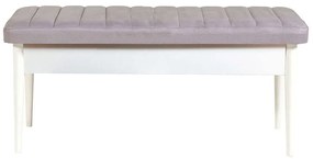 Σκαμπό Με Αποθηκευτικό Χώρο Vina Bench 869VEL5161 110x40x46cm Light Grey-White