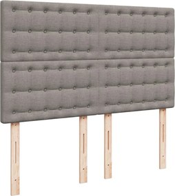 vidaXL Κρεβάτι Boxspring με Στρώμα Taupe 160x200 εκ. Υφασμάτινο