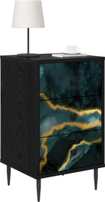 vidaXL Κομοδίνο WIJHE 2 τμχ. Μαύρη Δρυς 36 x 33 x 61 εκ.