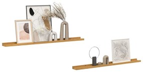 vidaXL Ράφι Τοίχου 2 pcs Μπεζ 100 x 9 x 3 cm Επεξεργασμένο ξύλο