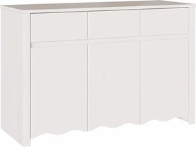 vidaXL Πλαϊνό γραφείο με συρτάρι Drammen Λευκό 114 x 43 x 75,5 εκ