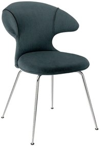 Καρέκλα Τραπεζαρίας Time Flies Horizons S 590-17C5901-2 57x59x83cm Grey Blue-Chrome Umage Steel,Polyester