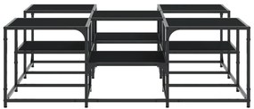 vidaXL Τραπεζάκι Σαλονιού Μαύρο 121x121x40 εκ. από Επεξεργασμένο Ξύλο