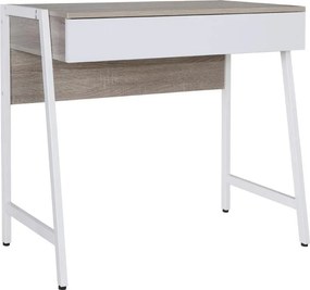 Γραφείο ξύλινο μεταλλική βάση Nextdeco λευκό Υ76x84x48εκ.