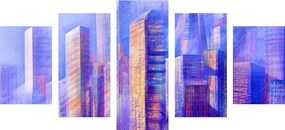 5 μερών εικόνα αφηρημένοι ουρανοξύστες πόλεων - 100x50