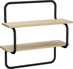 vidaXL Ράφι Τοίχου 2 Επιπέδων Sonoma Δρυς 80 x 24,5 x 61 εκ