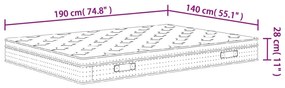 Στρώμα με Pocket Springs Μεσαία 140x190 εκ. - Λευκό