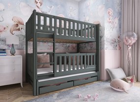 AGATA 80x180 graphite bunk bed Lano Furniture
