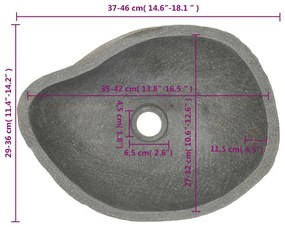 Νιπτήρας River Stone Οβάλ (37-46)x(29-36) εκ. - Μπεζ-Γκρι