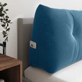 vidaXL Μαξιλάρι Πλάτης Μπλε 160 x 24 x 50 εκ Βελούδο
