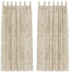 vidaXL Κουρτίνα με κουρτίνες 2 pcs Κρεμ 225 x 140 εκ. Βελούδο