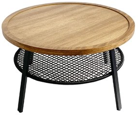 FILET COFFEE TABLE ΦΥΣΙΚΟ ΜΑΥΡΟ D75xH43cm - 04-0974