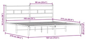 ΣΚΕΛΕΤΟΣ ΚΡΕΒ. ΧΩΡΙΣ ΣΤΡΩΜΑ SONOMA ΔΡΥΣ 183X213 ΕΚ. ΜΕΤΑΛΛΙΚΟ 4017107