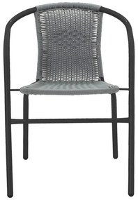 Καρέκλα - Πολυθρόνα Obbi μαύρο μέταλλο-pe γκρι 54x56x73 εκ. 53x59x72 εκ.