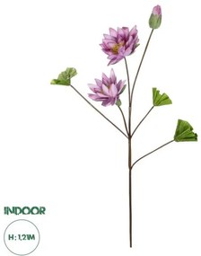 Artificial Garden PINK LOTUS BRANCH 21335 Τεχνητό Διακοσμητικό Ροζ Κλαδί Λωτός Y120cm Globostar-21335-Ροζ 21335