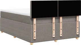vidaXL Κρεβάτι Boxspring με Στρώμα Taupe 140x190 εκ. Υφασμάτινο