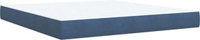 vidaXL Κρεβάτι Boxspring με Στρώμα Μπλε 180x200 εκ. Βελούδινο