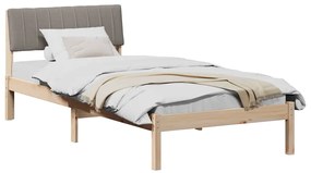 vidaXL Σκελετός Κρεβατιού Καφέ και ταμπά 90 x 200 cm Μασίφ ξύλο πεύκου