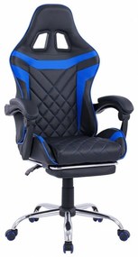 Καρέκλα Γραφείου Gaming Skyler HM1157.08 Με Ανακλινόμενη Πλάτη Και Υποπόδιο Black-Blue