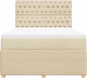 vidaXL Κρεβάτι Boxspring με Στρώμα Κρεμ 160x200 εκ. Υφασμάτινο