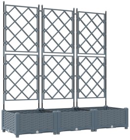 vidaXL Γλάστρα κήπου με πλέγμα 3 pcs Ανοιχτό Γκρι 120x40x125.5 εκ.