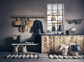 Τσάντα από γιούτα COLLECT φυσικό/μαύρο 48 x 42εκ.