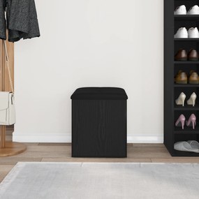 vidaXL Παγκάκι Αποθήκευσης Μαύρος Δρυός 42x42x45 εκ. Μασίφ Ξύλο