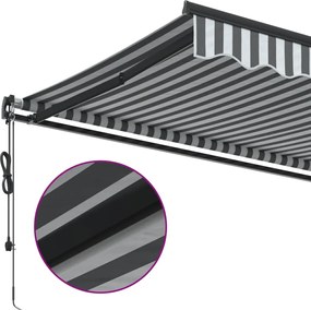 vidaXL Τέντα Πτυσσόμενη Αυτόματη Ανθρακί / Λευκή 400x350 εκ.