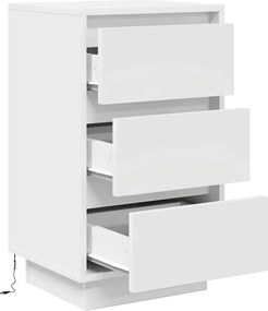 vidaXL Κομοδίνο με φώτα LED Λευκό 38x34x65 cm