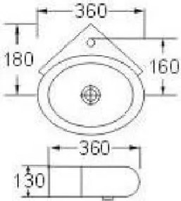 Angolo 36x36 - Επικαθήμενος γωνιακός νιπτήρας