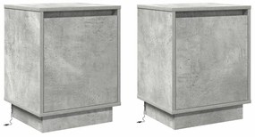 vidaXL Κομοδίνο με 2 pcs Γκρι σκυροδέματος 39 x 34.5 x 50 εκ.