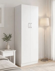 Ντουλάπα δίφυλλη "Real" σε χρώμα λευκό 60x42x180