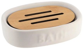 Σαπουνοθήκη 06.6493210 White-Natural Bamboo,Ceramic
